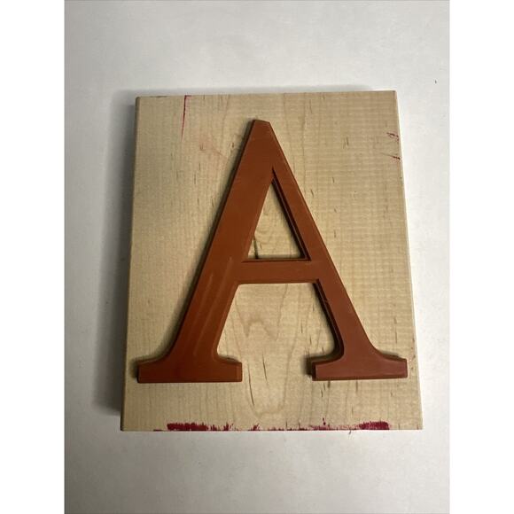 Stampin Up Monogram A Upper Case Capital “A” Large Upper Case Wood Stamp No Box - Picture 2 of 2